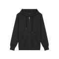 Zipper sweater thickened solid color hooded cardigan